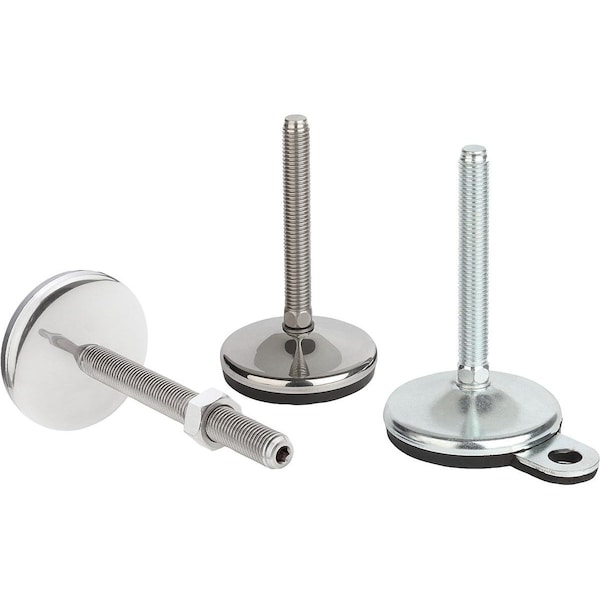 Kipp Levelling Foot With Hexagon Socket, Form:C M16X75, D=60, Stainless Steel, Comp:Rubber K0739.3206016X75 - main